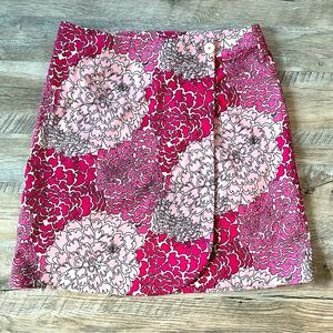 Lilly Pulitzer Pink Corduroy Wrap Skirt Size 6